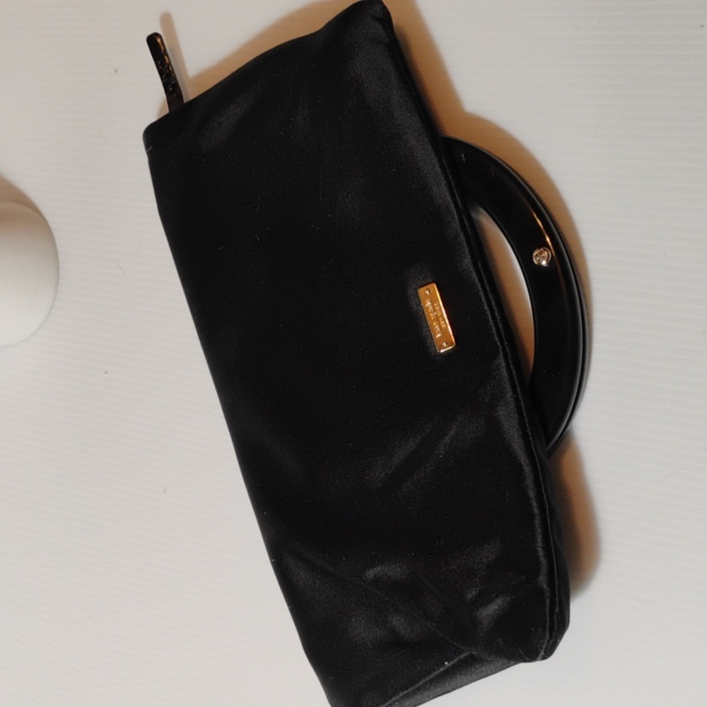 Kate Spade Black Satin Clutch with Oval Handle - Picture 9 of 9